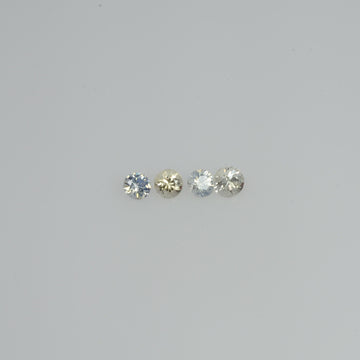 3.00 mm Natural Yellowish White Sapphire Loose Cleanish Quality  Gemstone Round Diamond Cut