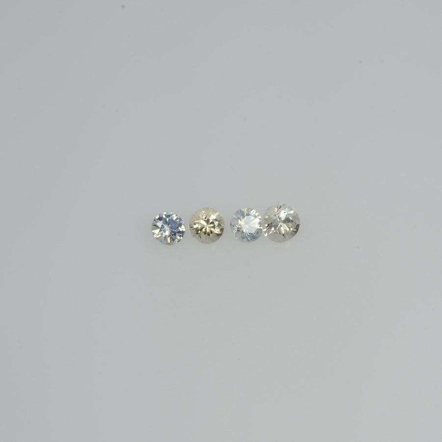 3.00 mm Natural Yellowish White Sapphire Loose Cleanish Quality  Gemstone Round Diamond Cut
