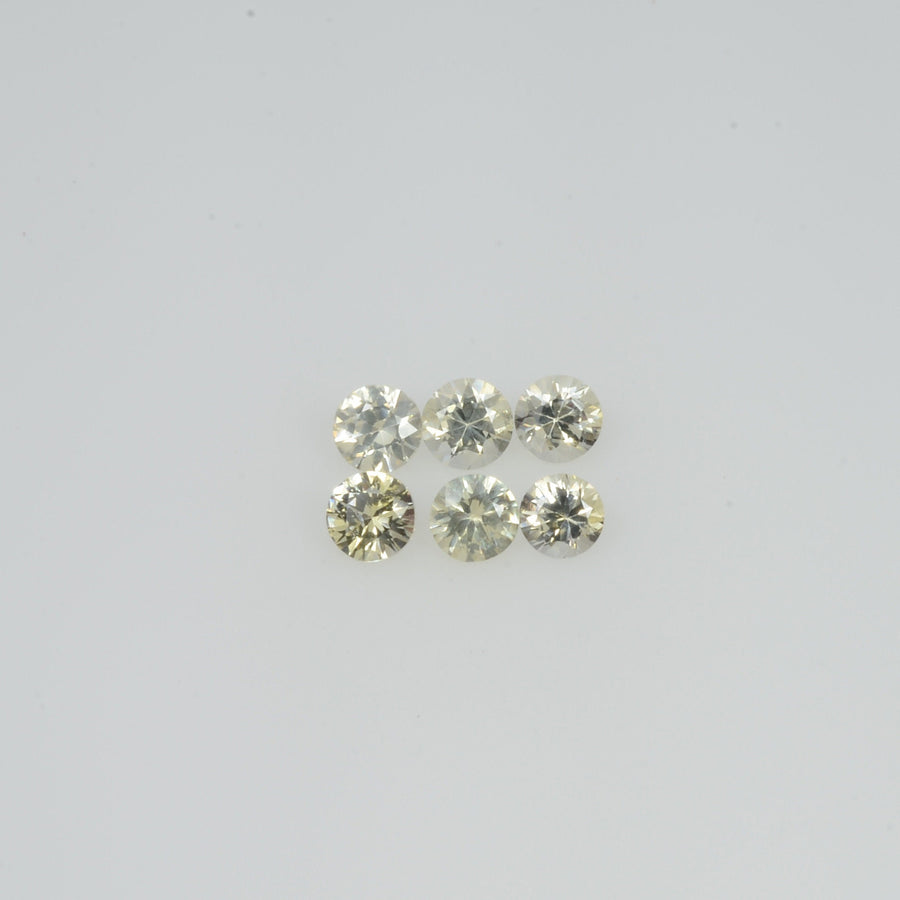 3.00 mm Natural Yellowish White Sapphire Loose Cleanish Quality  Gemstone Round Diamond Cut