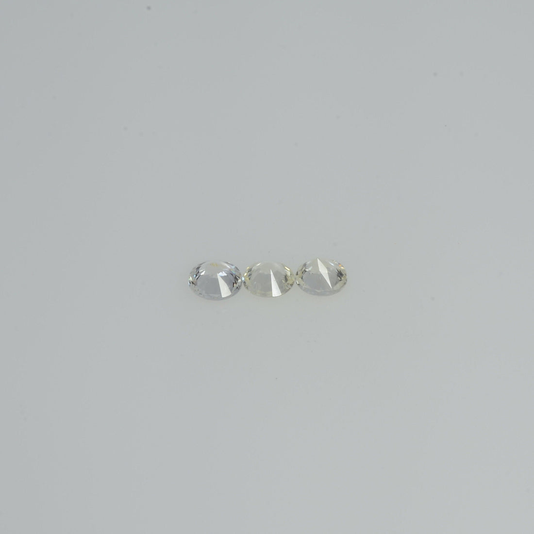 3.00 mm Natural Yellowish White Sapphire Loose Cleanish Quality  Gemstone Round Diamond Cut