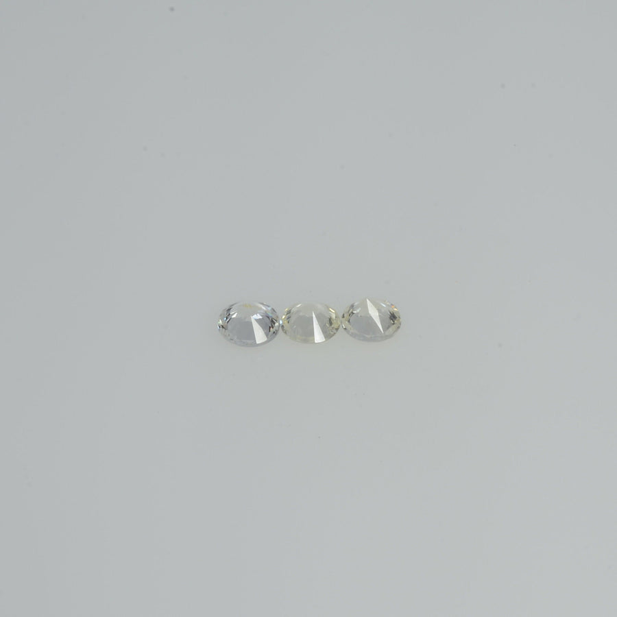 3.00 mm Natural Yellowish White Sapphire Loose Cleanish Quality  Gemstone Round Diamond Cut