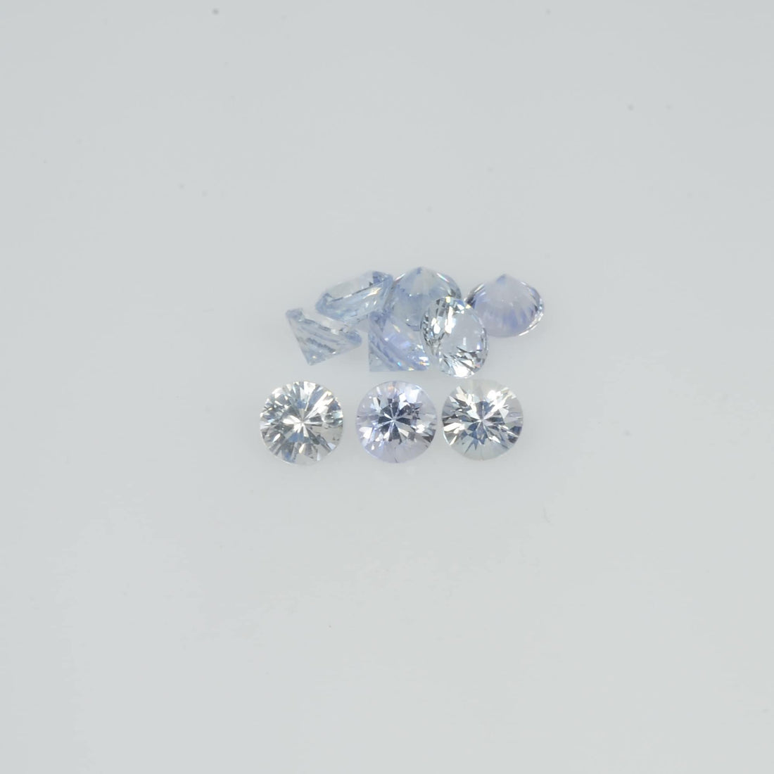 1.5-3.0 mm Natural Bluish White Sapphire Loose Pk Quality Gemstone Round Diamond Cut