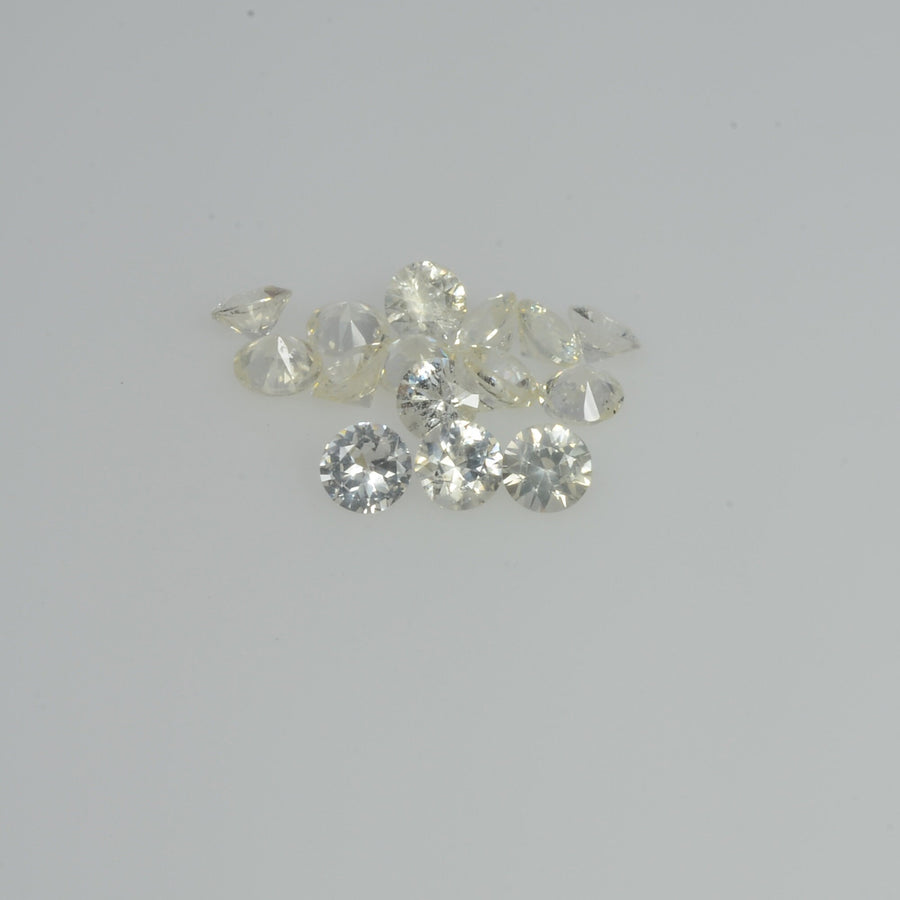 2.0-3.0 mm Natural Yellowish white Sapphire Loose Vs Quality Gemstone Round Diamond Cut