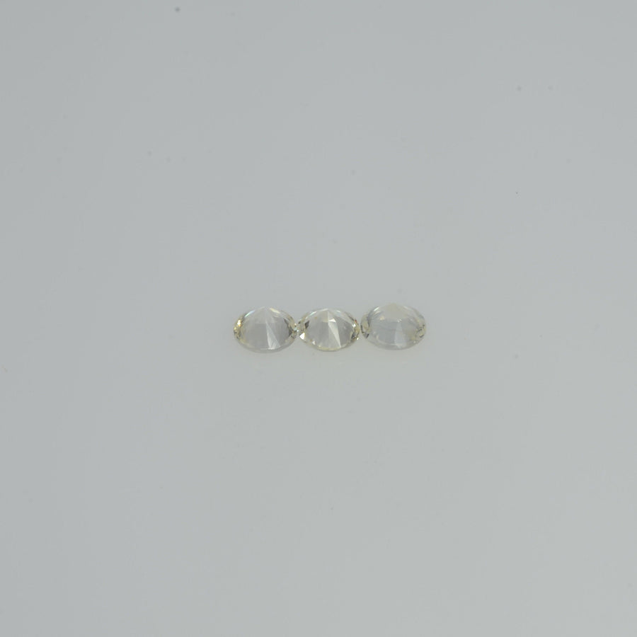 3.00 mm Natural Yellowish White Sapphire Loose Cleanish Quality  Gemstone Round Diamond Cut