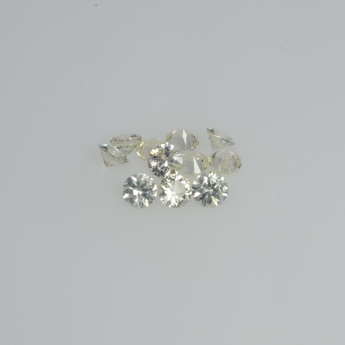 3.00 mm Natural Yellowish White Sapphire Loose Cleanish Quality  Gemstone Round Diamond Cut