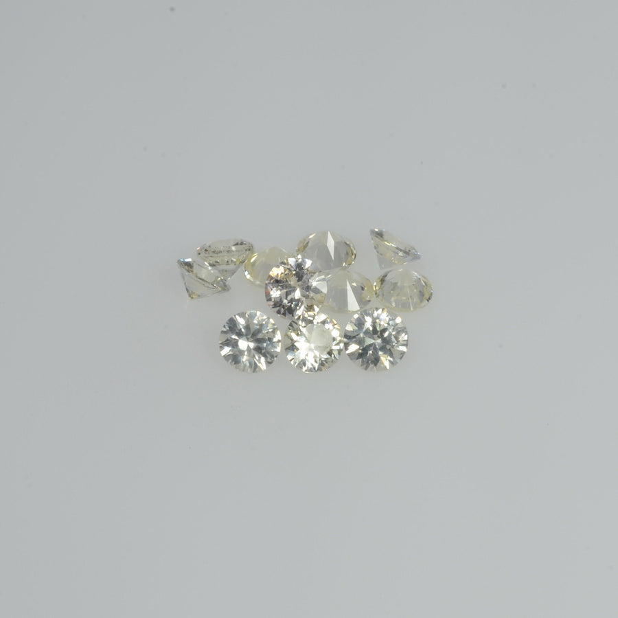 3.00 mm Natural Yellowish White Sapphire Loose Cleanish Quality  Gemstone Round Diamond Cut