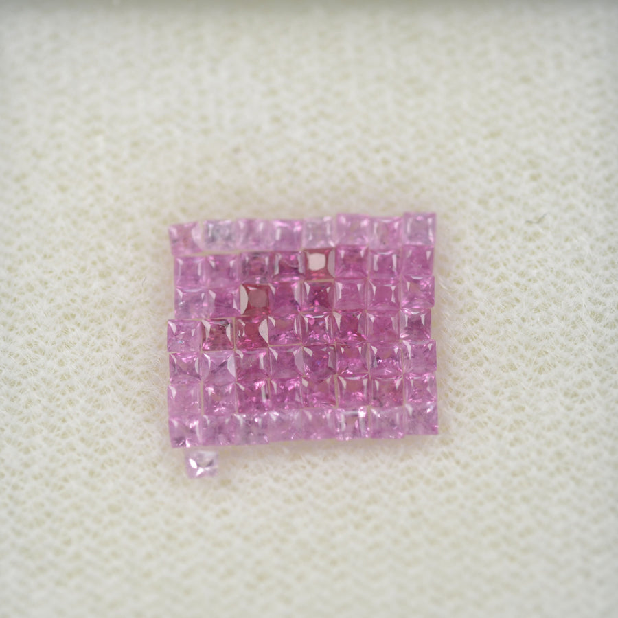LOTS: 1.3-1.9 mm Natural Pink Sapphire Loose Gemstone Square Princess Cut