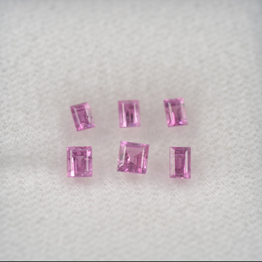 LOTS: Natural Pink Sapphire Loose Gemstone Baguette Step Cut