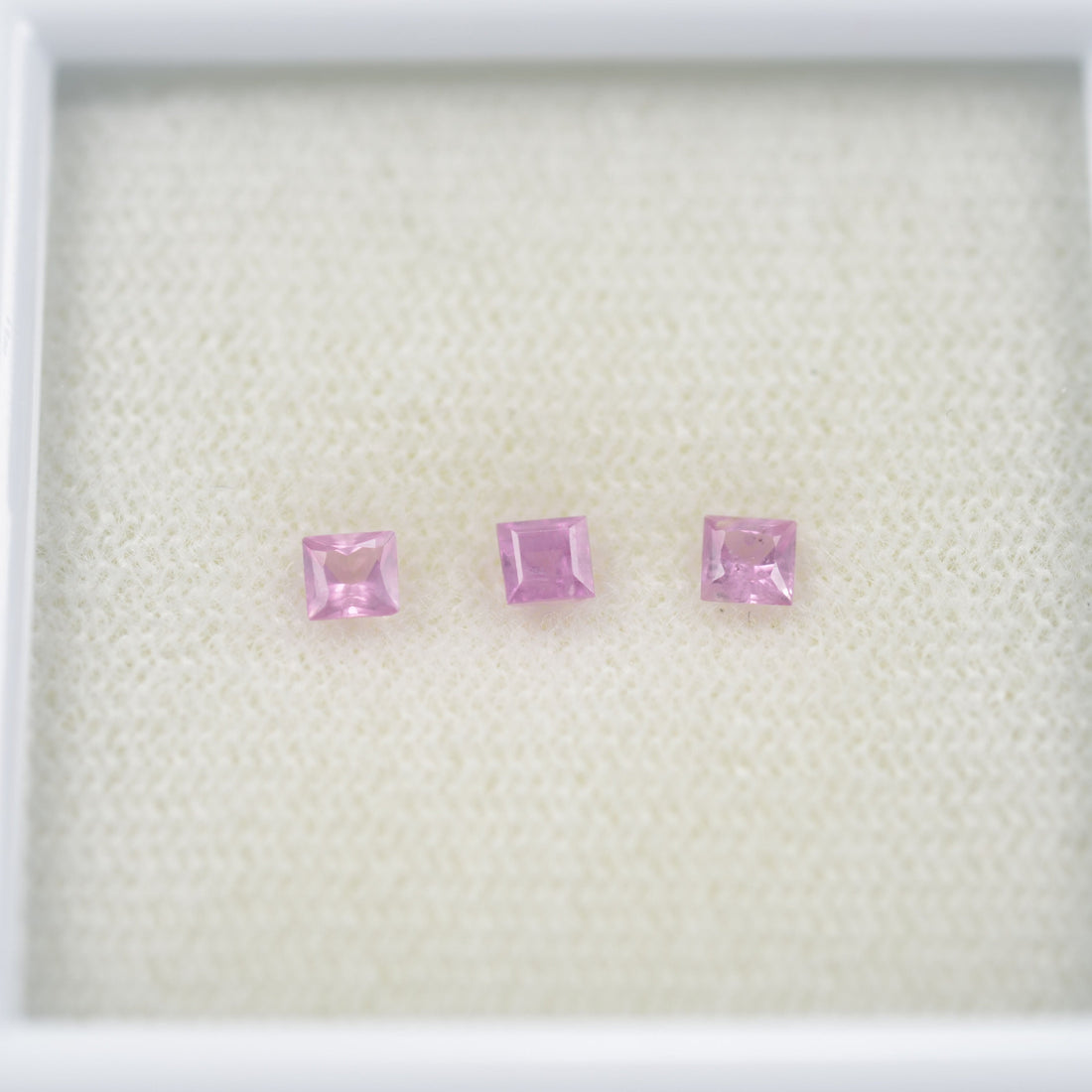 LOTS: 2.0-2.9 mm Natural Pink Sapphire Loose Gemstone Square Princess Cut