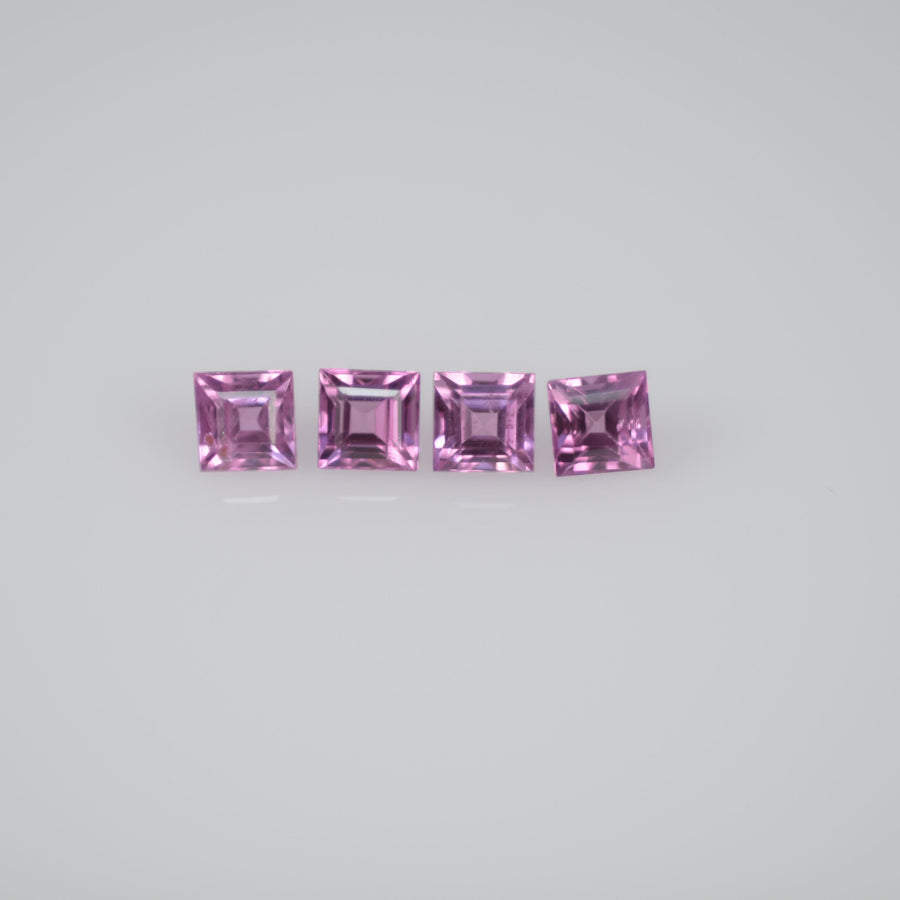 2.0-3.5 mm Natural Callibrated Pink Sapphire Loose Gemstone Square Cut