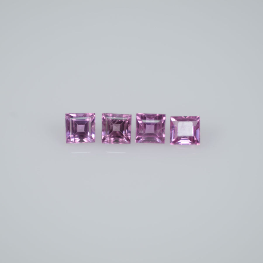 2.0-3.6 mm Natural Callibrated Pink Sapphire Loose Gemstone Square Cut