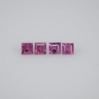 2.4-3.6 mm Natural Callibrated Pink Sapphire Loose Gemstone Square Cut
