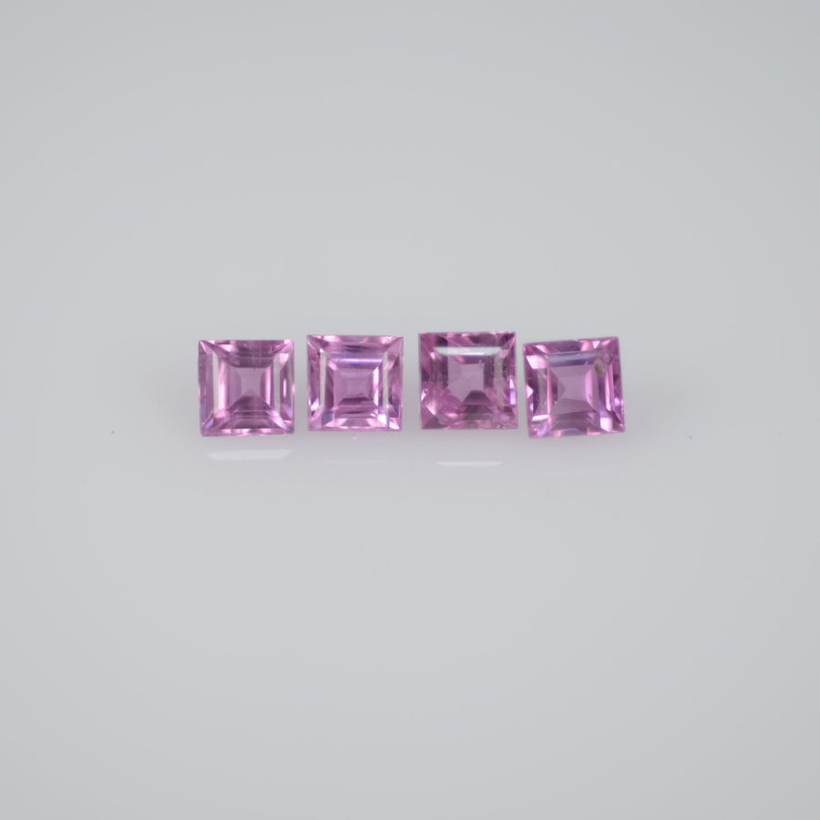 2.2-3.9 mm Natural Callibrated Pink Sapphire Loose Gemstone Square Cut