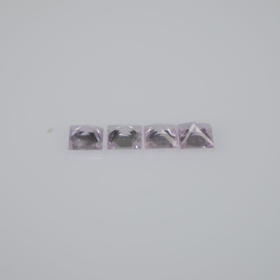 1.5-3.9 mm Natural Callibrated Pink Sapphire Loose Gemstone Princess Square Cut