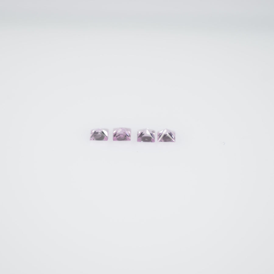 1.3-2.1 mm Natural Callibrated Pink Sapphire Loose Gemstone Princess Square Cut