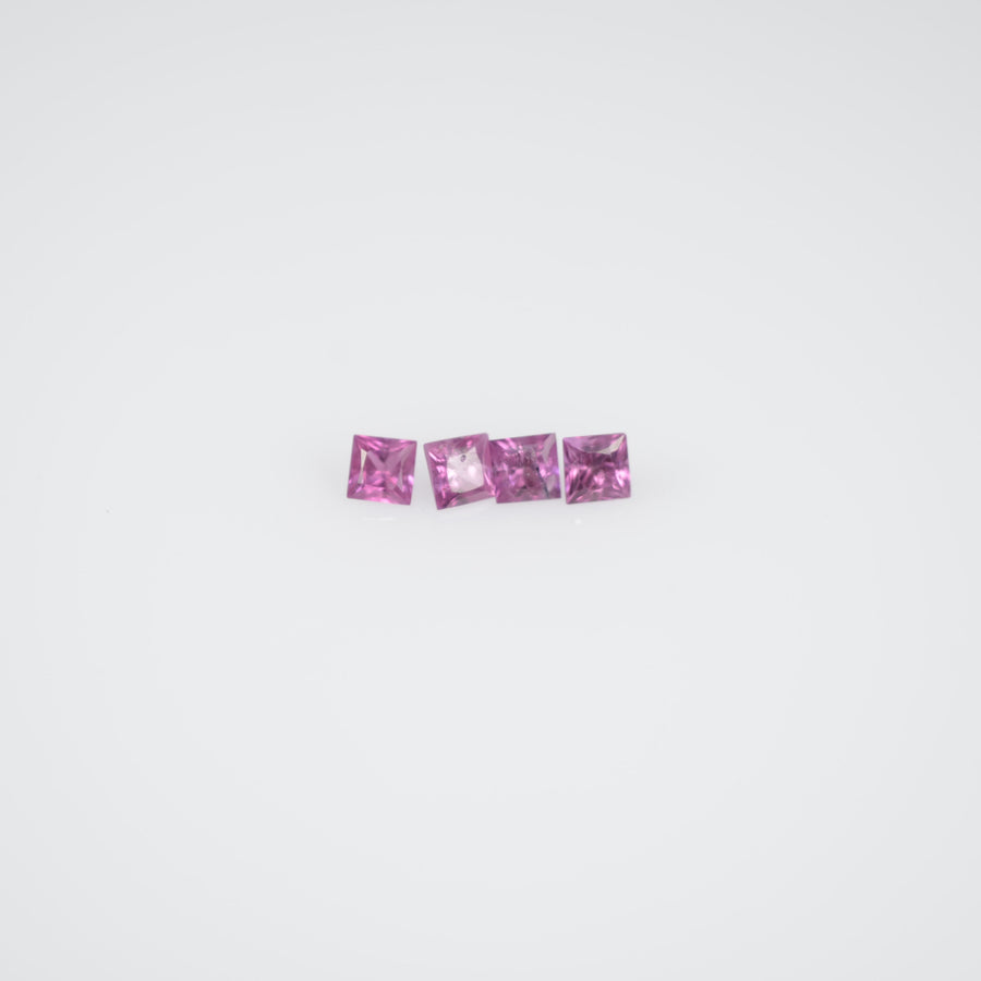 1.1-2.0 mm Natural Callibrated Pink Sapphire Loose Gemstone Princess Square Cut