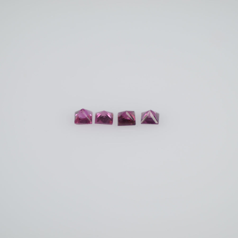 1.3-1.7 mm Natural Callibrated Pink Sapphire Loose Gemstone Princess Square Cut