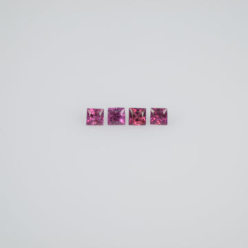 1.3-1.7 mm Natural Callibrated Pink Sapphire Loose Gemstone Princess Square Cut