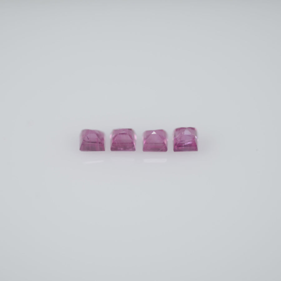 1.8-2.8 mm Natural Callibrated Pink Sapphire Loose Gemstone Princess Square Cut