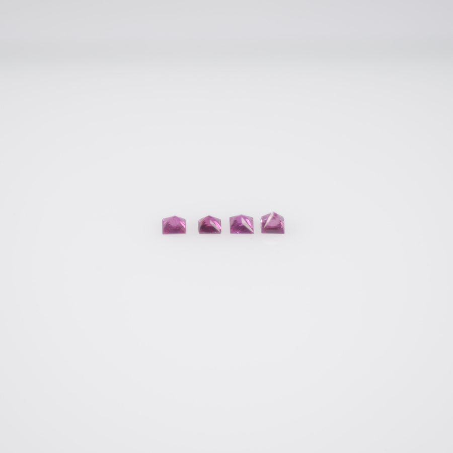1.2-1.9 mm Natural Callibrated Pink Sapphire Loose Gemstone Princess Square Cut