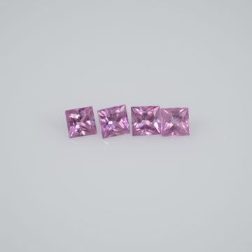 1.6-3.6 mm Natural Callibrated Pink Sapphire Loose Gemstone Princess Square Cut