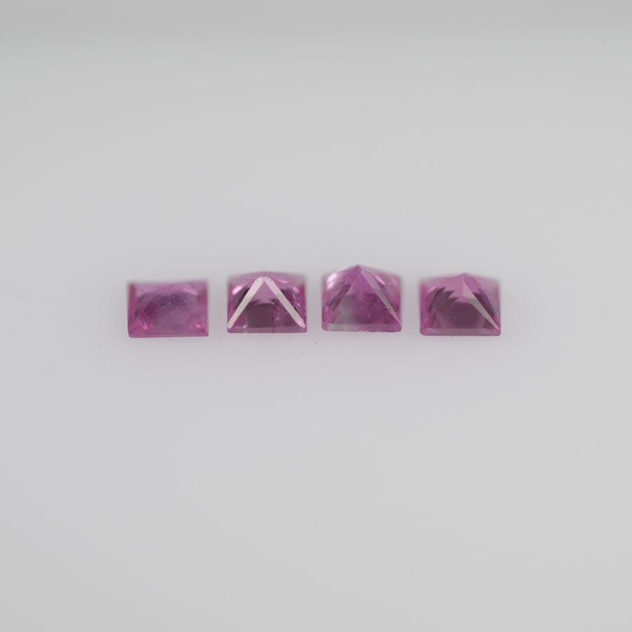 1.9-3.2 mm Natural Callibrated Pink Sapphire Loose Gemstone Princess Square Cut