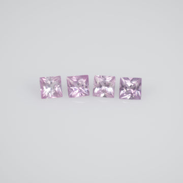 1.9-3.6 mm Natural Callibrated Pink Sapphire Loose Gemstone Princess Square Cut