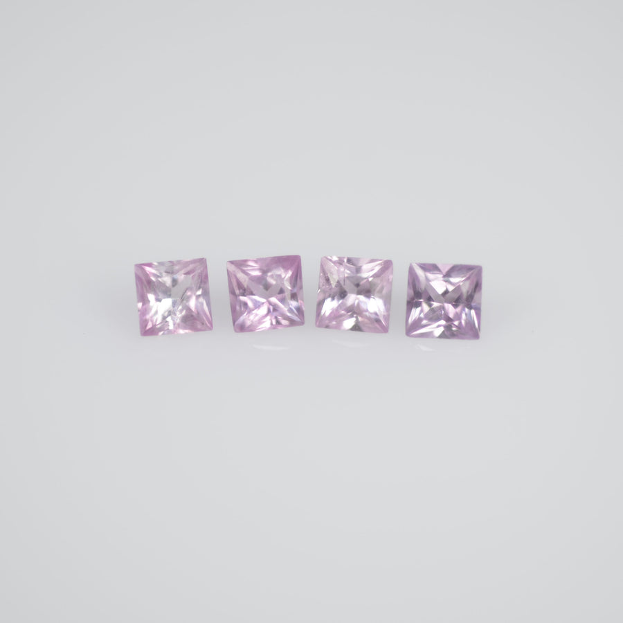 1.9-3.6 mm Natural Callibrated Pink Sapphire Loose Gemstone Princess Square Cut