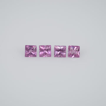 1.8-3.8 mm Natural Callibrated Pink Sapphire Loose Gemstone Princess Square Cut