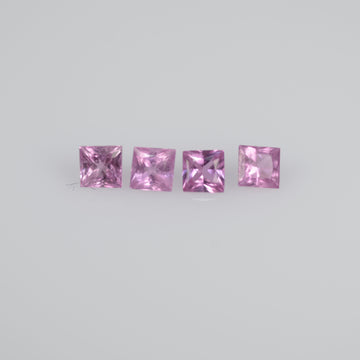 1.9-3.6 mm Natural Callibrated Pink Sapphire Loose Gemstone Princess Square Cut
