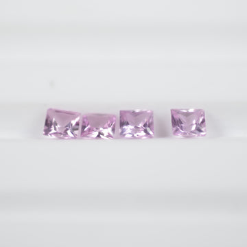 1.6-4.0 mm Natural Callibrated Pink Sapphire Loose Gemstone Princess Square Cut