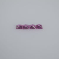 1.8-4.4 mm Natural Callibrated Pink Sapphire Loose Gemstone Princess Square Cut