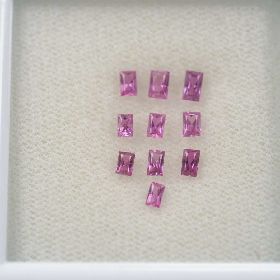 LOTS: Natural Pink Sapphire Loose Gemstone Baguette Princess Cut