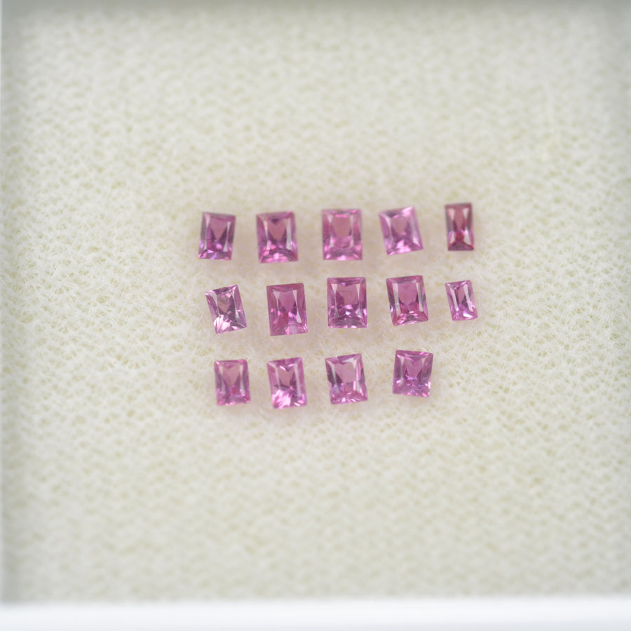 LOTS: Natural Pink Sapphire Loose Gemstone Baguette Princess Cut