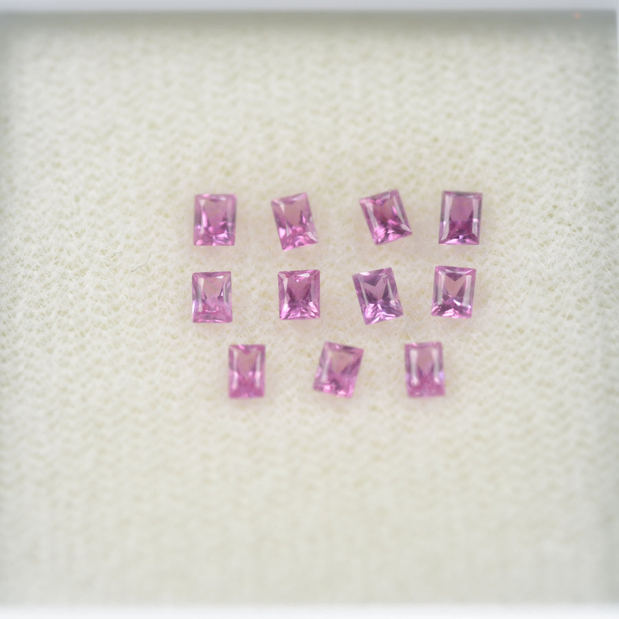 LOTS: Natural Pink Sapphire Loose Gemstone Baguette Princess Cut