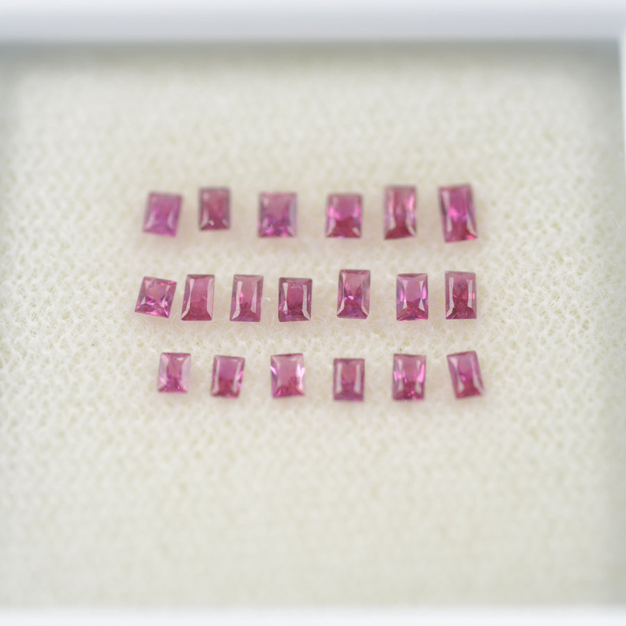 LOTS:Natural Pink Sapphire Loose Gemstone Baguette Princess Cut