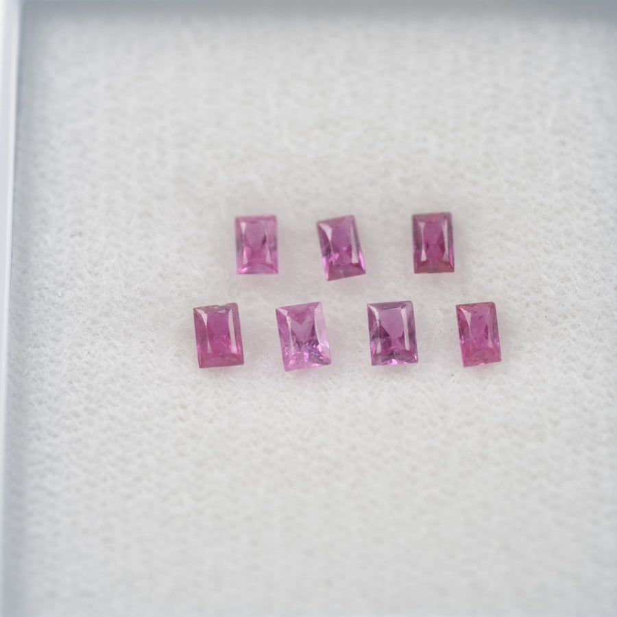 LOTS:Natural Pink Sapphire Loose Gemstone Baguette Princess Cut