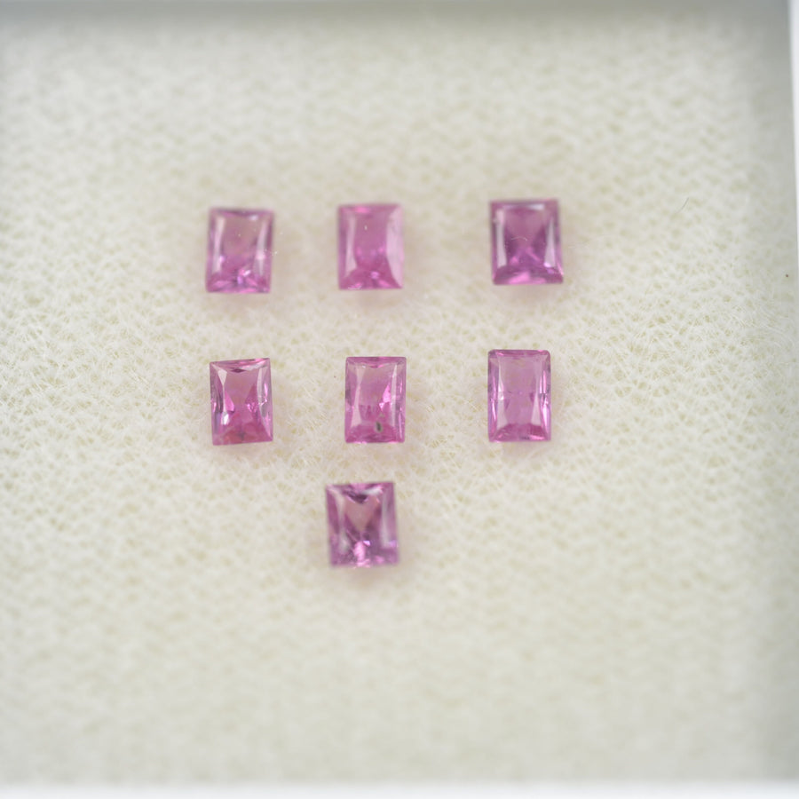 LOTS:Natural Pink Sapphire Loose Gemstone Baguette Princess Cut