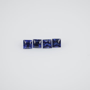 1.9-2.4 MM  Natural Princess Cut Blue Sapphire Loose Gemstone