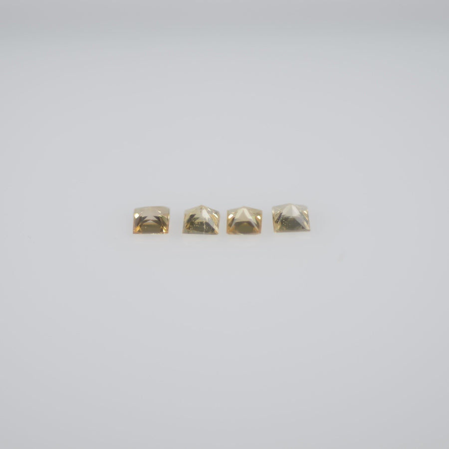 1.3-1.8 mm Natural Calibrated Yellow Sapphire Loose Gemstone Princess Cut