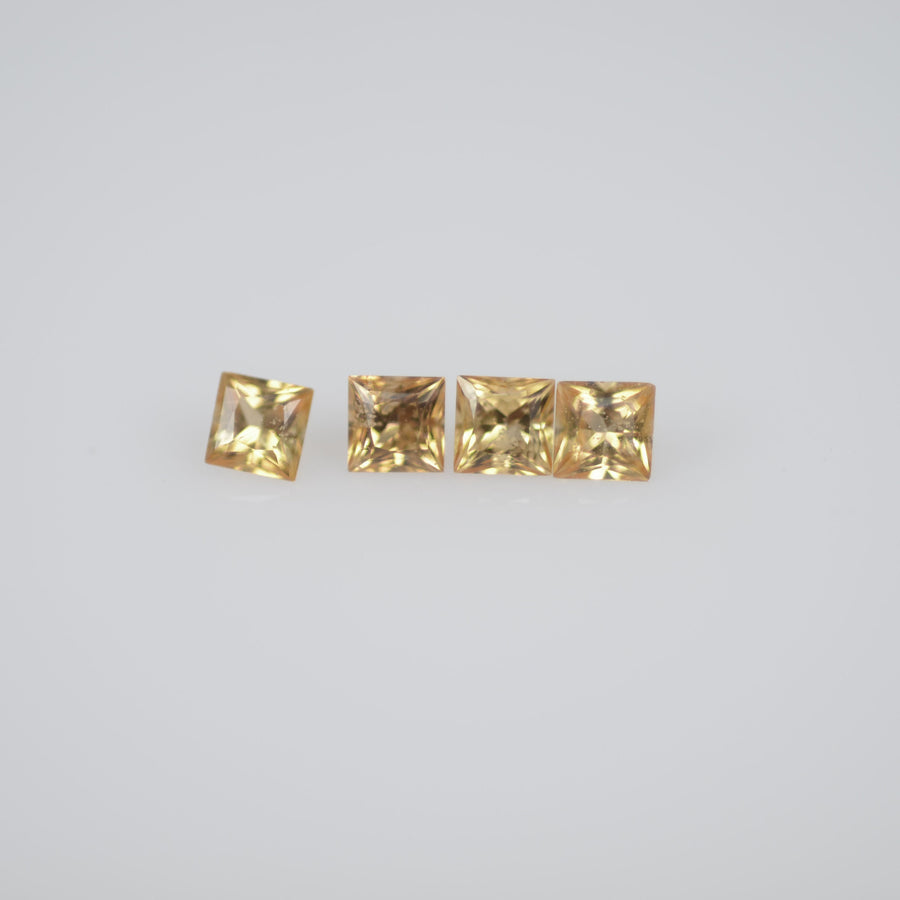 1.7-2.8 mm Natural Calibrated Yellow Sapphire Loose Gemstone Princess Cut