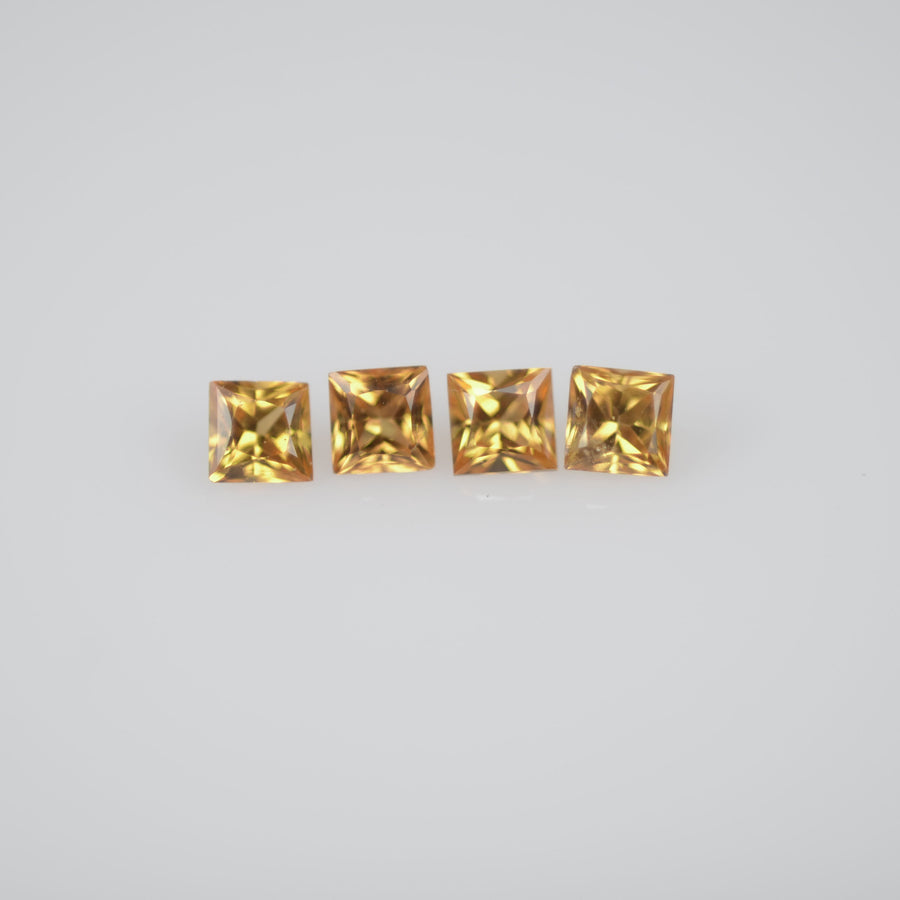 2.2-2.8 mm Natural Calibrated Yellow Sapphire Loose Gemstone Princess Cut