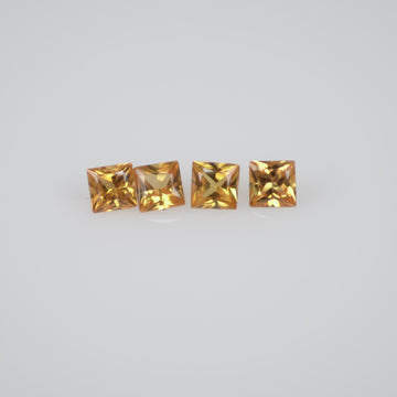 2.2-2.9 mm Natural Calibrated Yellow Sapphire Loose Gemstone Princess Cut