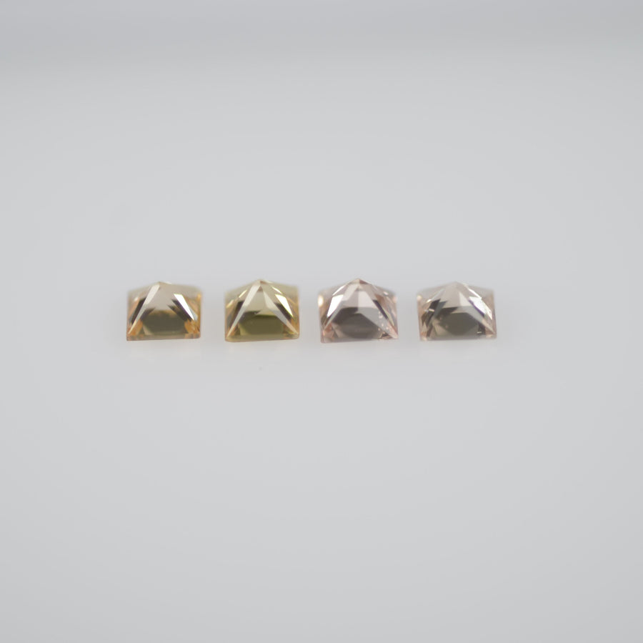 2.1-2.8 mm Natural Calibrated Orangish Yellow Sapphire Loose Gemstone Princess Cut