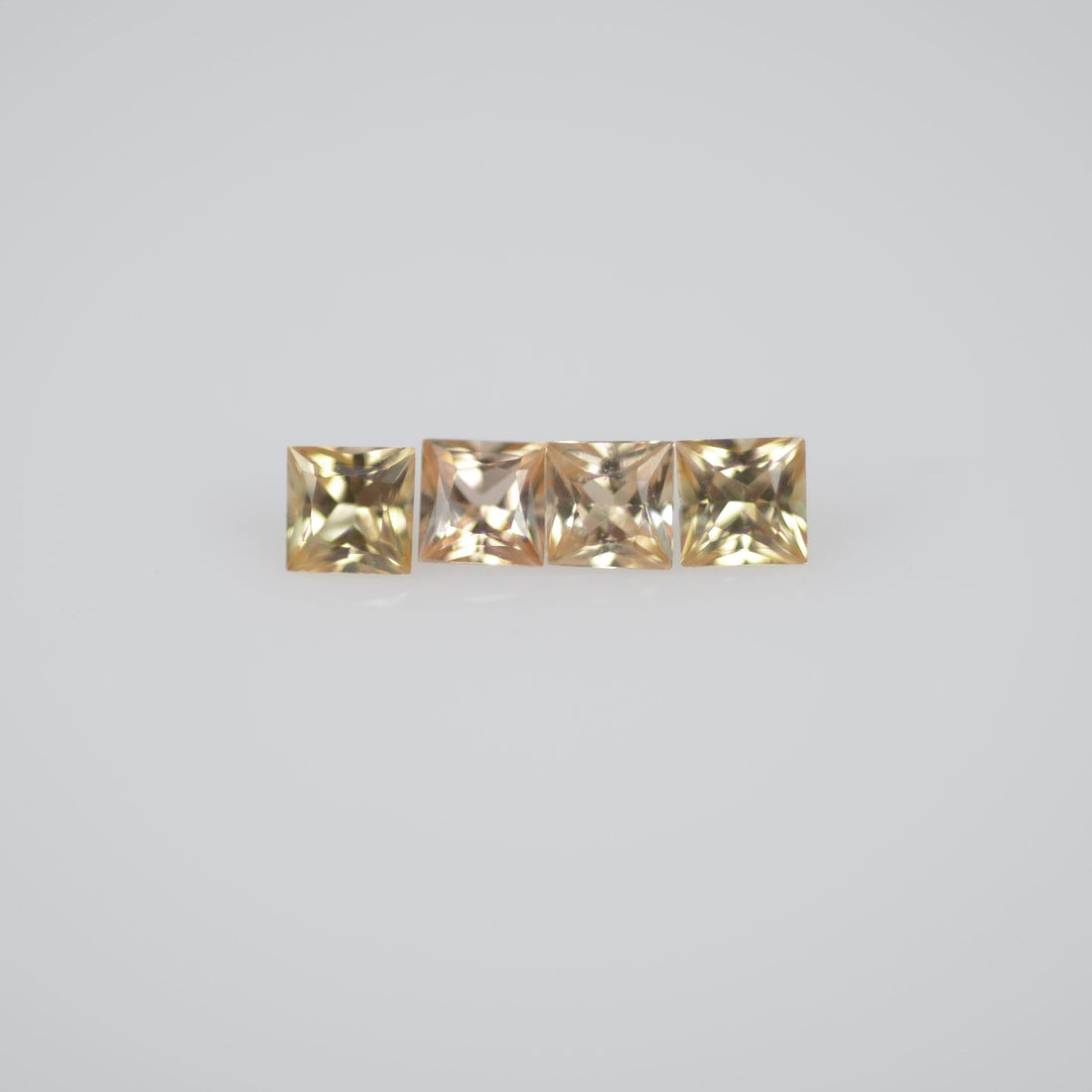 2.1-2.8 mm Natural Calibrated Orangish Yellow Sapphire Loose Gemstone Princess Cut