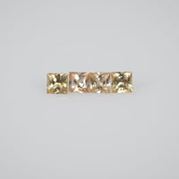 2.1-2.8 mm Natural Calibrated Orangish Yellow Sapphire Loose Gemstone Princess Cut