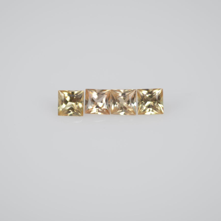 2.1-2.8 mm Natural Calibrated Orangish Yellow Sapphire Loose Gemstone Princess Cut