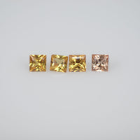 2.1-2.8 mm Natural Calibrated Yellow Sapphire Loose Gemstone Princess Cut