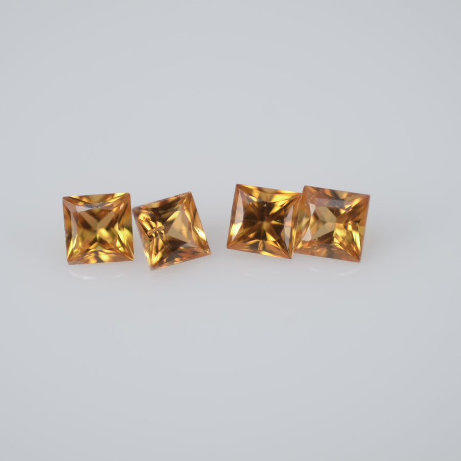 2.8-3.3 mm Natural Calibrated Yellow Sapphire Loose Gemstone Princess Cut
