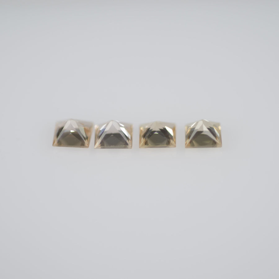 2.8-3.3 mm Natural Calibrated Orangish Yellow Sapphire Loose Gemstone Princess Cut